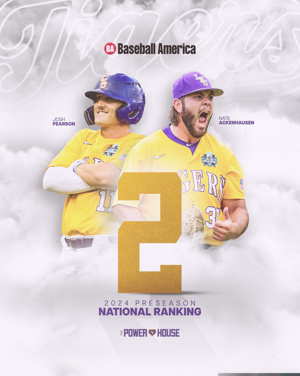 LSUbaseball's tweet photo. Preseason No. 2 by @BaseballAmerica

#ThePowerhouse https://t.co/cdOyvle46q