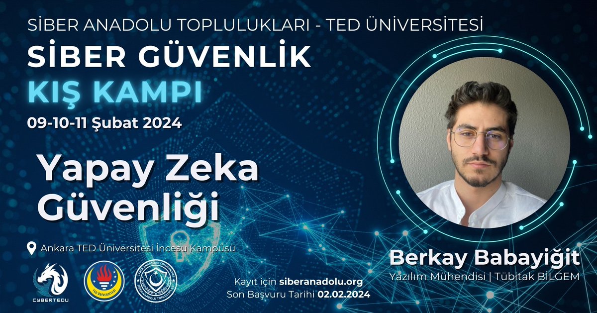 satresmi's tweet photo. 📣Birbirinden değerli eğitmenlerimizle tanışın!

Dolu dolu geçecek kış kapımızda Besim Altınok IoT Güvenliği eğitimiyle, Berkay Babayiğit Yapay Zeka Güvenliği eğitimiyle, Furkan Şahin SOC Analizi eğitimiyle ve Hakan Sarıman Yazılım Güvenliği eğitimiyle bizlerle olacak🌐💻 https://t.co/vWoEkD0Qws