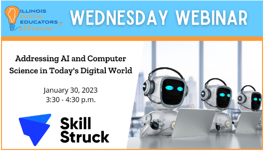 SkillStruck's tweet photo. Join the @ideaillinois next Wednesday Webinar w/Skill Struck &amp; leverage generative AI tools, like Chat for Schools, to create unplugged CS resources. Learn making #CS exciting &amp; accessible through the power of AI➡️https://t.co/1dgaf2X6WE #codingisforeveryone #AIforEveryClassroom https://t.co/mmcedrzrRq