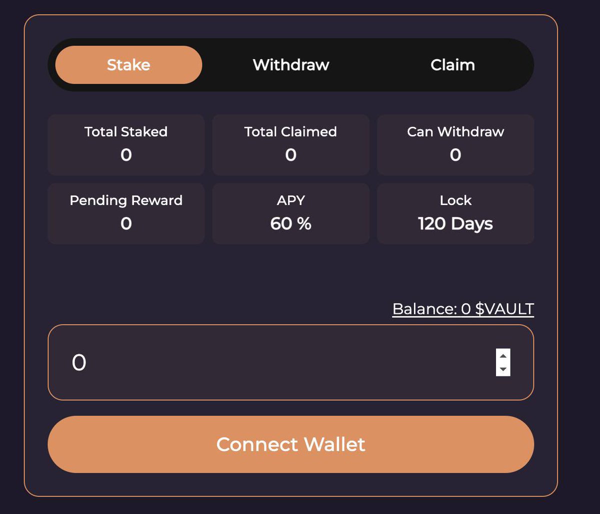 VaultAIHub's tweet photo. Exciting News for $VAULT Holders! 🚀

We're thrilled to unveil our new staking tier offering an incredible 60% APY, with a 120 days lock period! Dive into the world of $VAULT and start reaping your rewards today. Don't miss out on this opportunity to maximize your holdings. 

Stake now: https://t.co/iCOhWpKClJ

#Crypto #Staking #VAULT #APY #Blockchain #InvestSmart