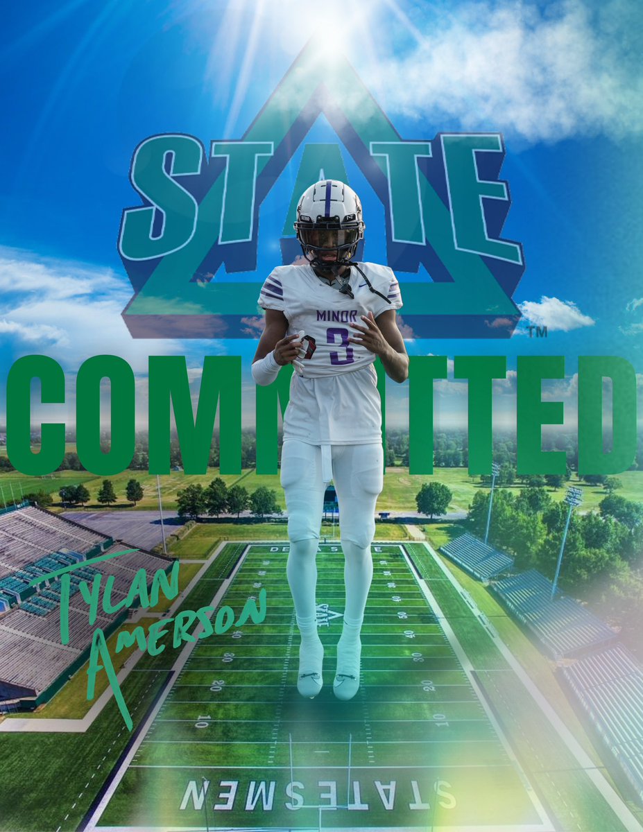 #AGTG 💚 First off I just want to thank God my family , my coaches and my friends for supporting me through my football journey and I am blessed to be in this spot that I am in right now , with that being said I am committed to <a href="/DeltaStateFB/">#DSUFamily</a> <a href="/CoachAlexBell/">Alex Bell</a>