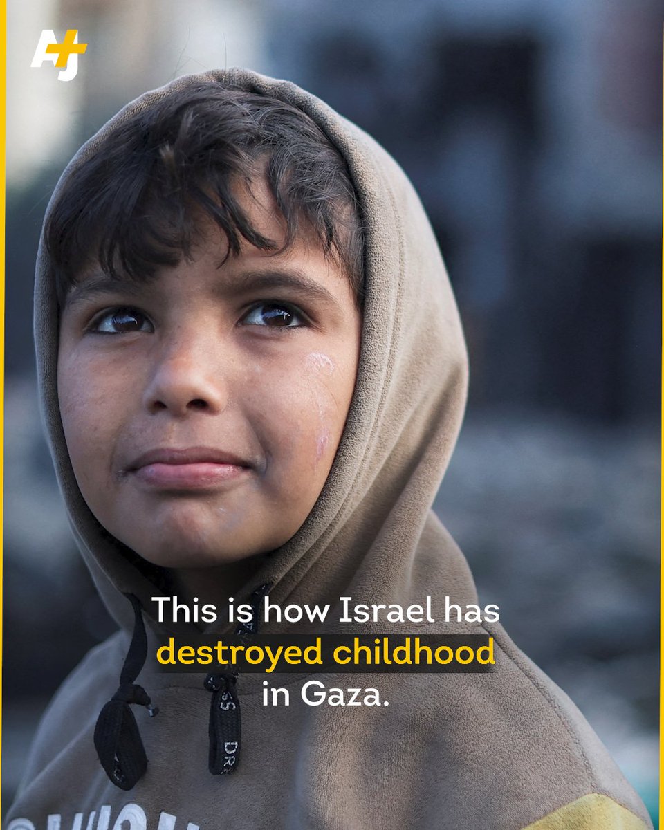 ajplus's tweet photo. This is what childhood in Gaza looks like.

The place they call home is now a graveyard for many of their families, friends and dreams. https://t.co/RkN0Yxu4lt