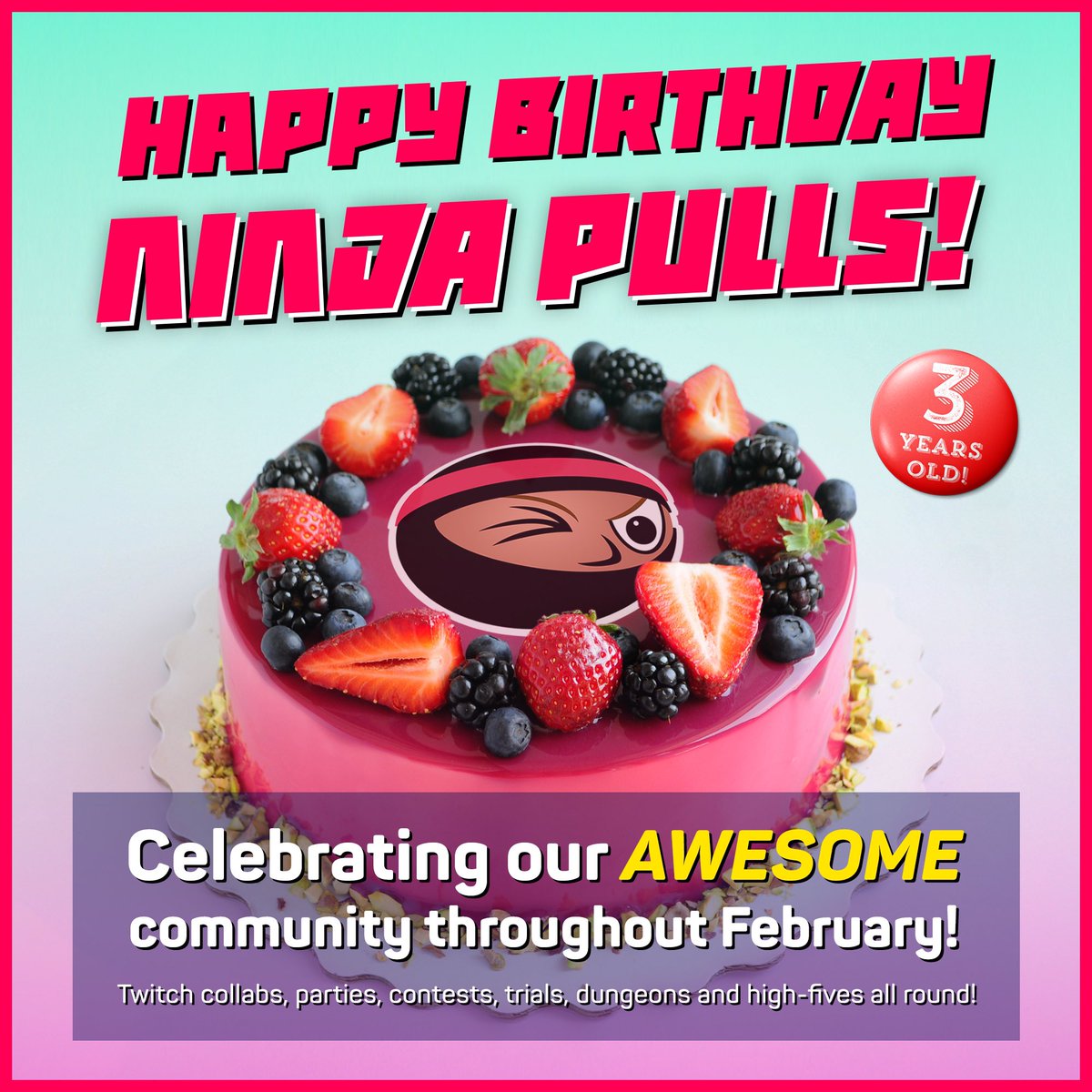 NinjaPulls's tweet photo. NINJA PULLS is turning 3!!! 🎂

Get ready for an AMAZING February filled with @TESOnline fun!
Stay tuned for the exciting events 🥳🥳🥳
#esofam #ElderScrollsOnline 

To join in the fun, hop onto our Discord: https://t.co/bAkGrBUTct https://t.co/vnT70ckoCv
