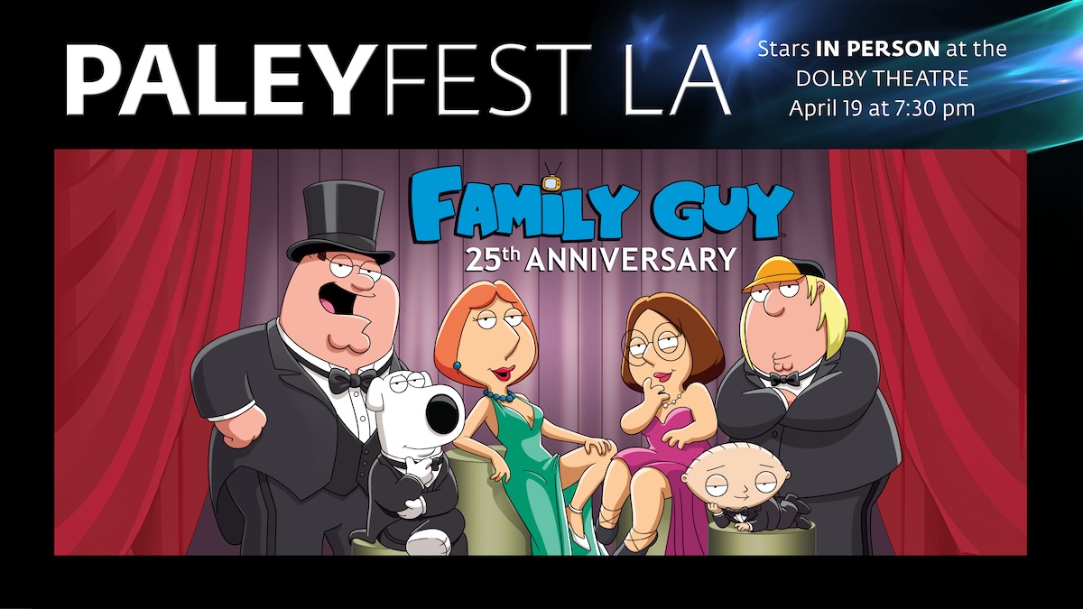 Family Guy is back at #PaleyFestLA on April 19th @paleycenter! bit.ly/3vLbXCe

#PFLA2024 #TVFestival #Television #TVLover #LAFestival