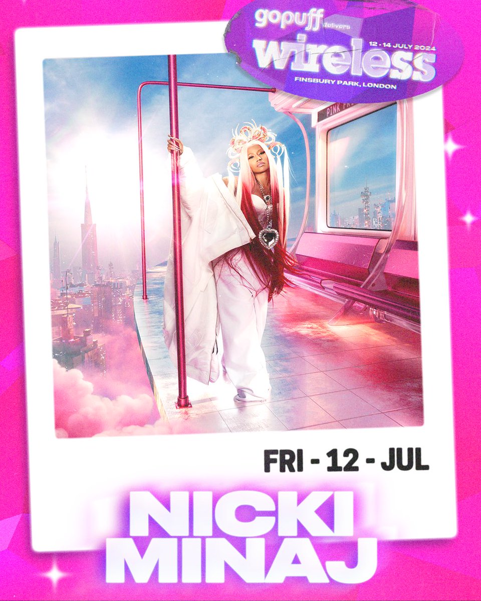 WirelessFest's tweet photo. Headlining Wireless for the THIRD time - the QUEEN is coming back @NICKIMINAJ  💖🇬🇧

#PinkFriday2 https://t.co/zsC5CckXRH