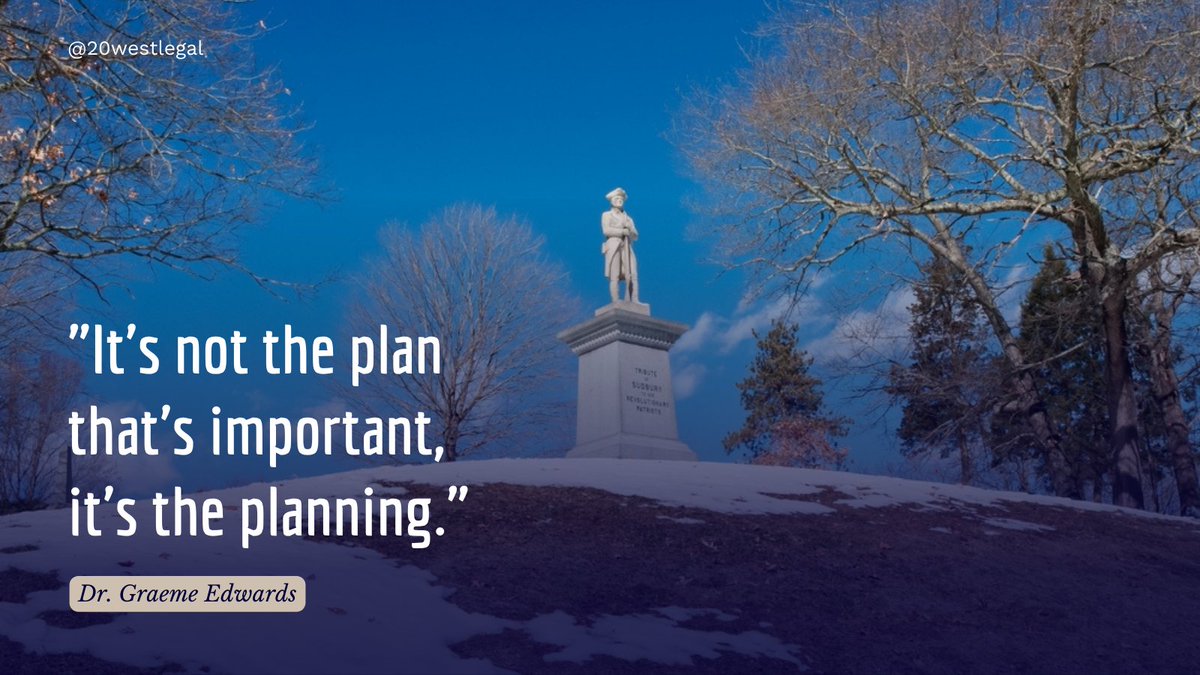Dr. Graeme Edwards reminds us to dive into the process, embrace the journey, and pave our way to success. The true value lies in the planning!

Welcome to a fresh start this week! Let's make this Monday memorable! ☀️

#planningmatters #motivationalmonday #20westlegal