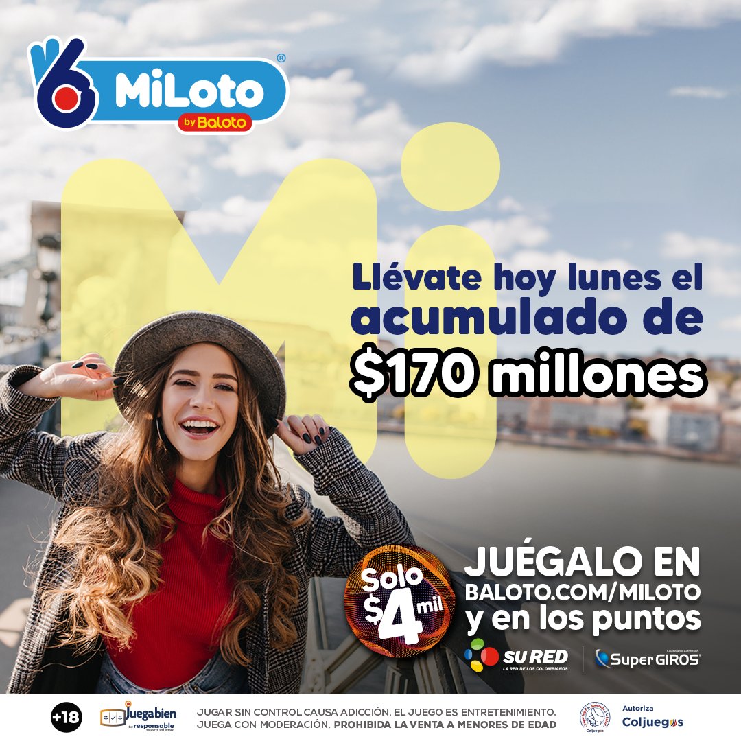 miloto_colombia's tweet photo. ¿Tu vida necesita una dosis de emoción? ¡Miloto es la receta perfecta! 💉💰 Compra tu boleto en #SuRed o #SuperGIROS, juega con pasión y desafía al destino a escribir capítulos épicos en tu historia. 📖🚀 ​

#baloto #colombia #resultados #suerte #sorteo #sorteos #mentemilionaria #premio #millonario