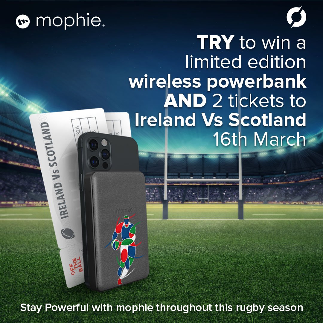offtheball's tweet image. 🚨Comp Time🚨

OTB have teamed up with @mophie for the Six Nations!

We have limited edition powerbanks to give away everyday this week 🔋

One lucky entrant will also win 2 x tickets to Ireland vs. Scotland on 16/03/24 🏉

like and share to enter.

visit @mophie

T&amp;amp;C's apply