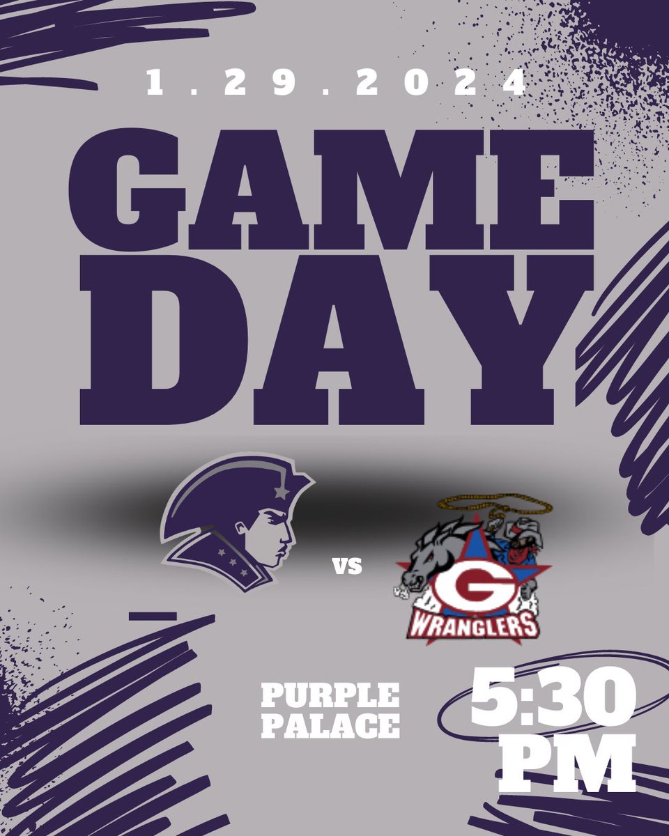 IT’S GAMEDAY!! Your Patriots will play TONIGHT at THE Purple Palace vs George! JV tips at 5:30 pm and Varsity tips at 6:30 pm! Make sure to wear your purple and #packthepurplepalace #Patriotway #TGHT