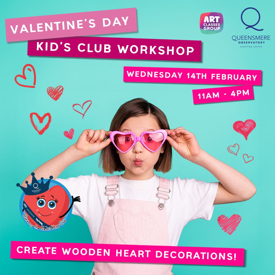 Kids Club Valentine’s Day Free Craft workshop! 🎨

Wednesday 14 February 2024
11 am - 4 pm
In conjunction with @artclassesgroup and with a special appearance of Harmony the HEART ❤

See you there! 🙌