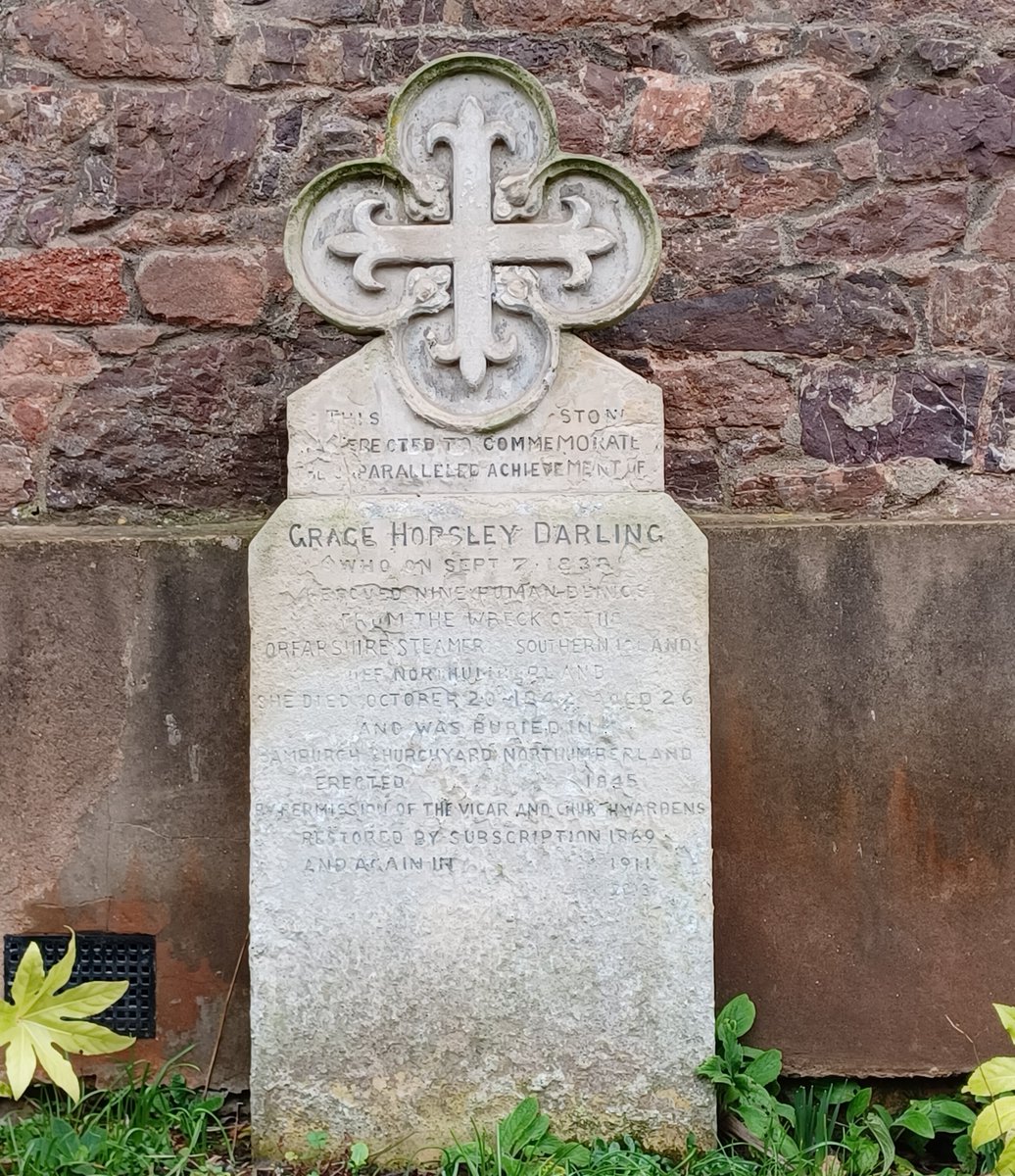 #MonumentsMonday Memorial to Grace Darling at St Thomas Church #Exeter To commemorate her achievement in rescuing nine people from the wreck of the Forfarshire off Northumberland on September 7th 1838. Monument erected 1845.