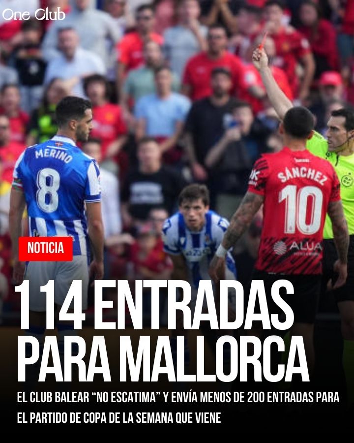 OneClub1909's tweet photo. 🫤 114 entradas para Mallorca

🏝️ El club balear envía menos de 200 entradas para la ida de semifinales de Copa. Supone menos del 1% del estadio.

❌ Son Moix sufrió problemas con la visita de 1200 aficionados del Betis la semana pasada.

Malestar entre la afición de la Real 😡 https://t.co/WeSb4UuD0g