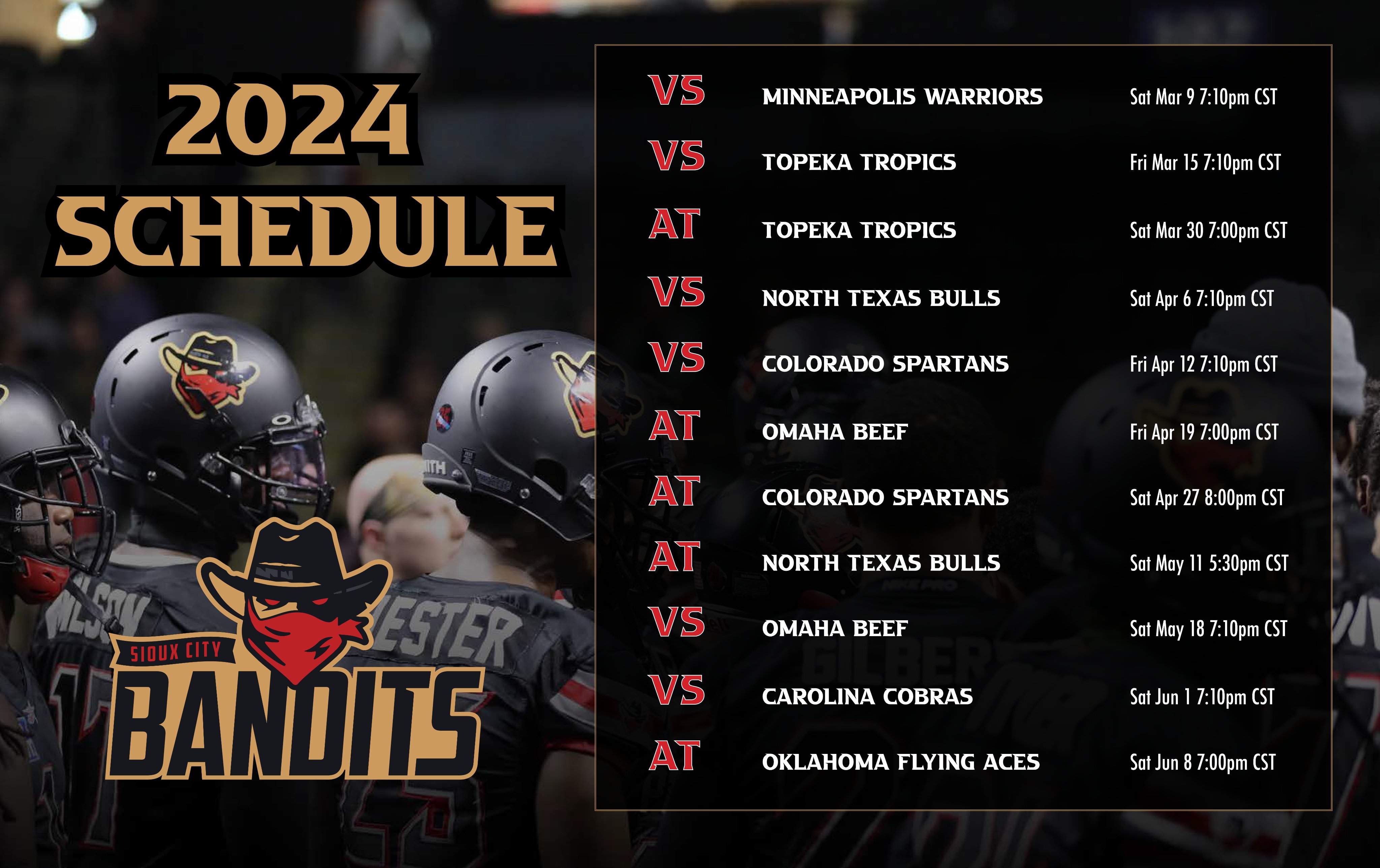 Sioux City Bandits 2025 Schedule penni rodina