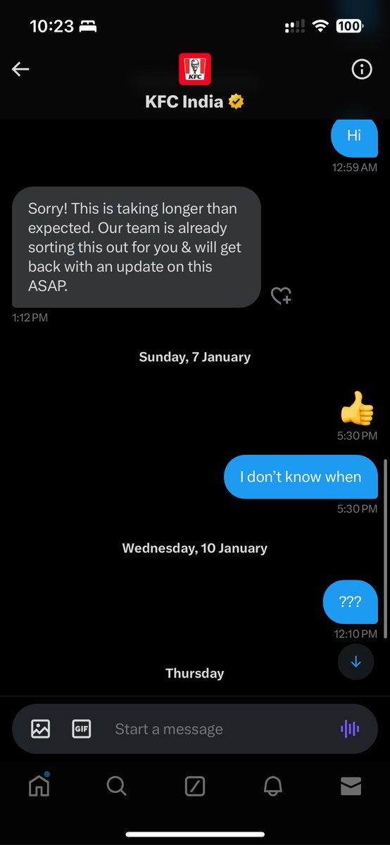 dikssshha's tweet photo. Disheartened by the lack of resolution from @KFC_India regarding the incident at DLF Noida. Over a month has passed, was promised patience, but no response now. @PIBConsumerFood , seeking guidance on how to proceed. #KFC #CustomerService #NoResponse https://t.co/hNfrLGwrtp