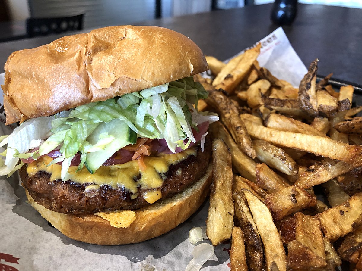 Taking meatless Monday to a whole new level. Have you tried our NOT-Beef Burger with vegan cheese and bun? We think you'll be pleasantly impressed. Don't forget the fresh chipped fries.

#meatlessmonday #gourmetburgers #vegancheese #itsworththewait