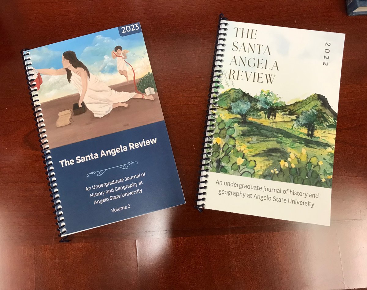 AngeloStateTSAR's tweet photo. Thanks to the Dorsey B. Hardeman Endowed Chair we have been able to print physical copies of volumes 1 and 2 of the journal! 📚 

Authors and editors have been contacted regarding their copies. https://t.co/oz4Z94AB4P