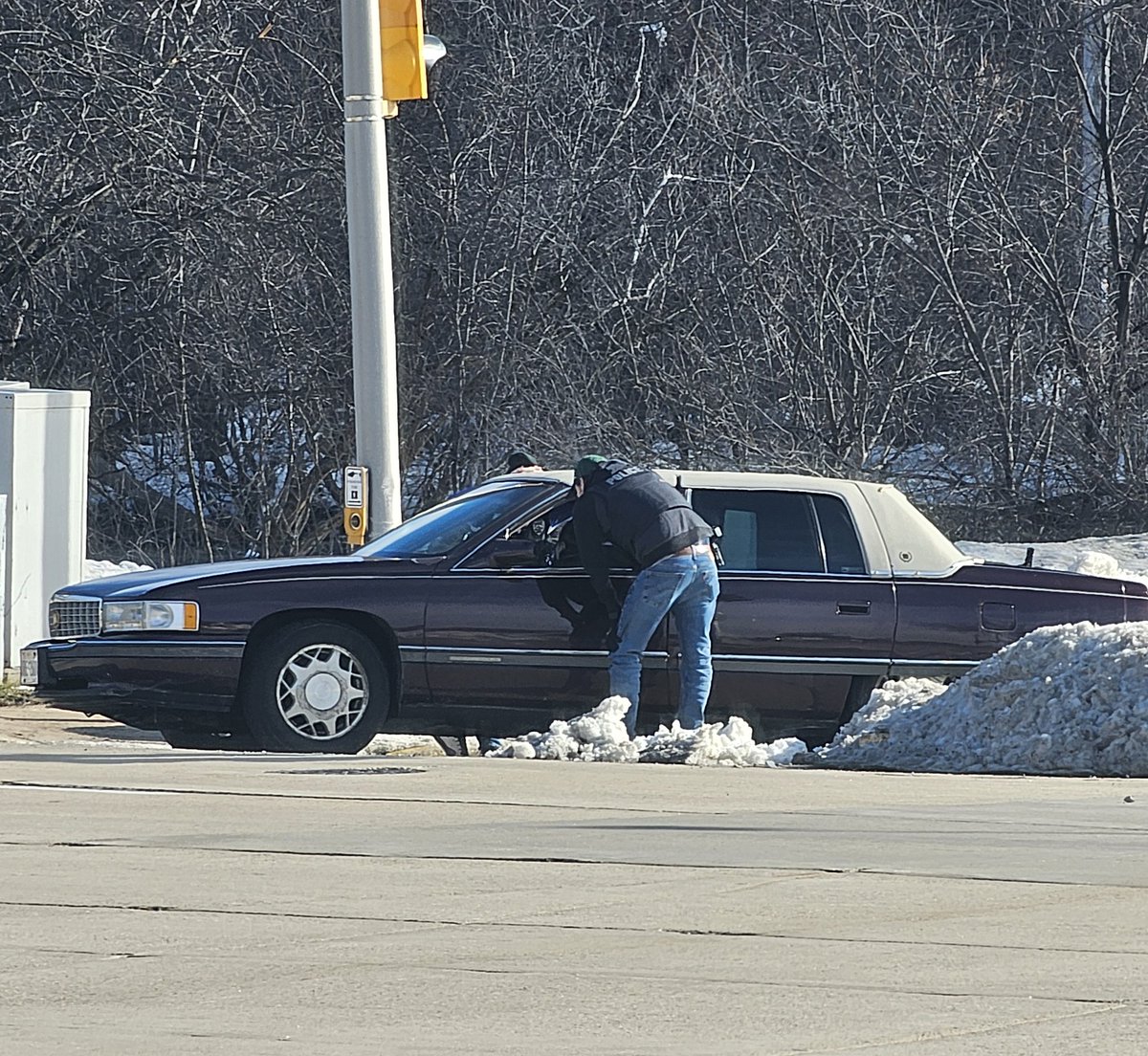 WaukeshaAlerts's tweet photo. Expect brief delays on Moreland turning onto E North. Detectives have pulled a subject over that is blocking the turn lane. https://t.co/woMjn44S0c