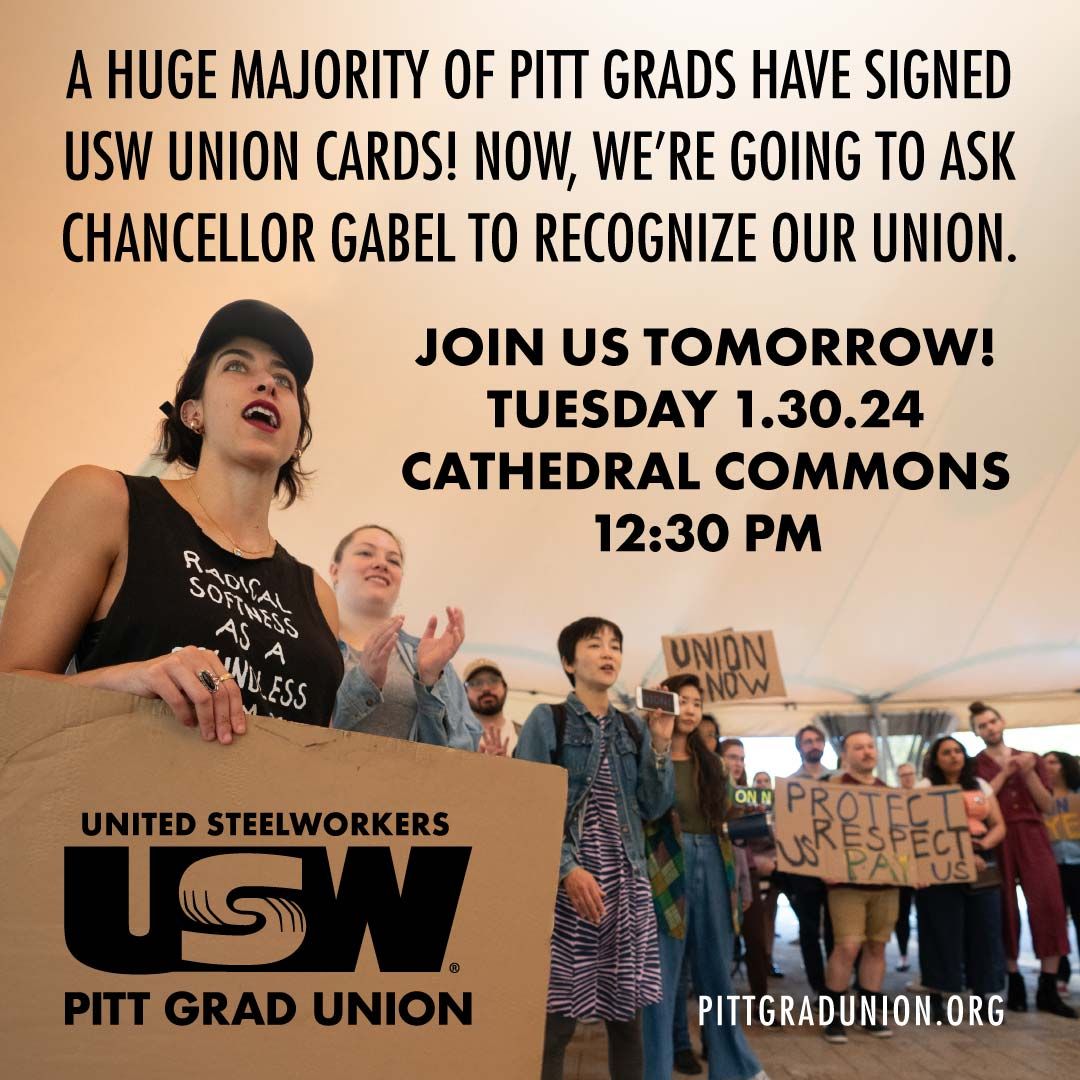 pittgradunion's tweet photo. #PittRunsOnGrads #UnionYes https://t.co/6QHi0P3rUA