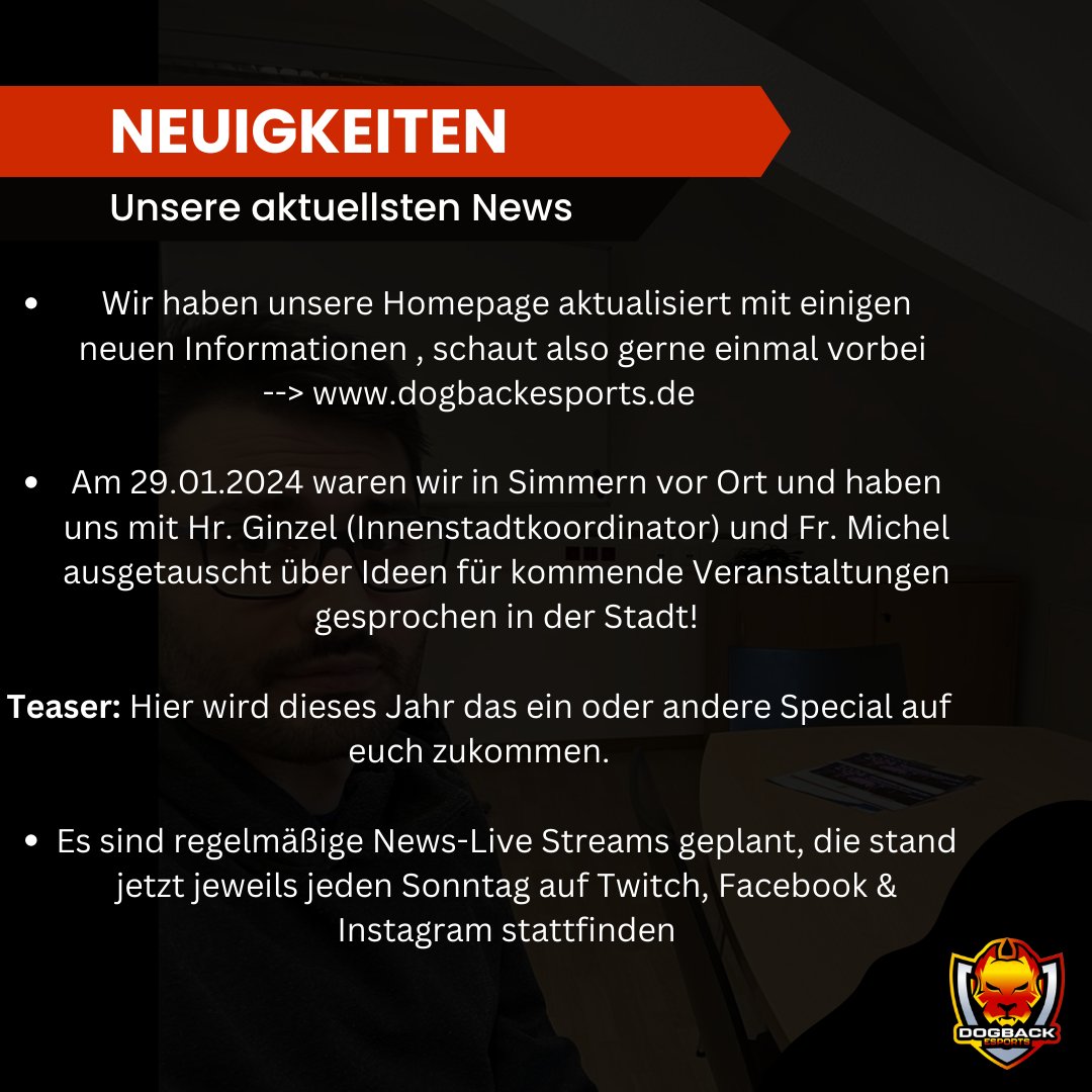 Da waren wir wohl heute in Simmern unterwegs... was da wohl besprochen wurde mit der Stadt Simmern? 👀 

Wir bringen den E-Sport in den Rhein-Hunsrück - wartet ab und seid gespannt was auf euch kommen wird.. 😎🚀

#RheinHunsrück #Gaming #Gamer #Esports #esport