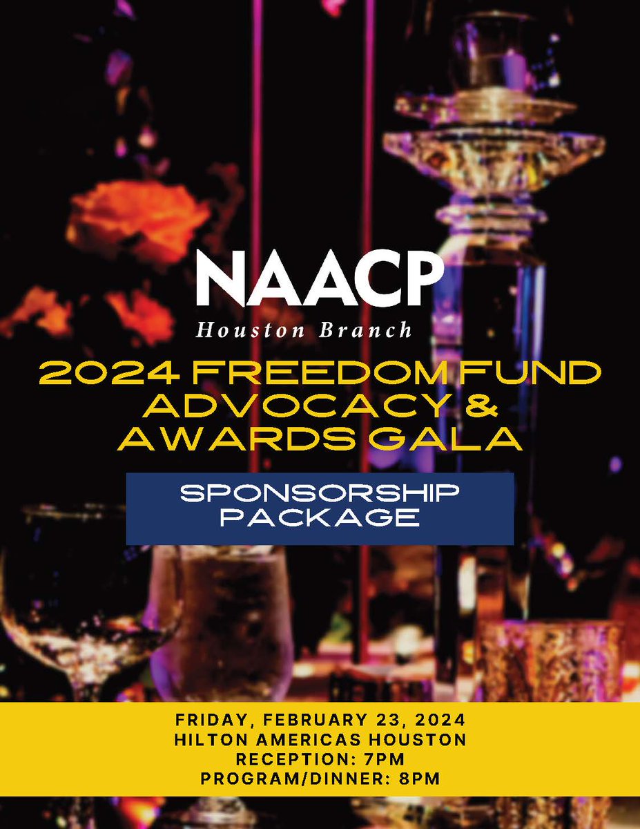 Our  Freedom Fund Gala 2024 is in less than a month!!

Interested in becoming a Sponsor or purchasing a ticket??

Visit the URL Below!
naacphouston.org/freedom-fund-a…