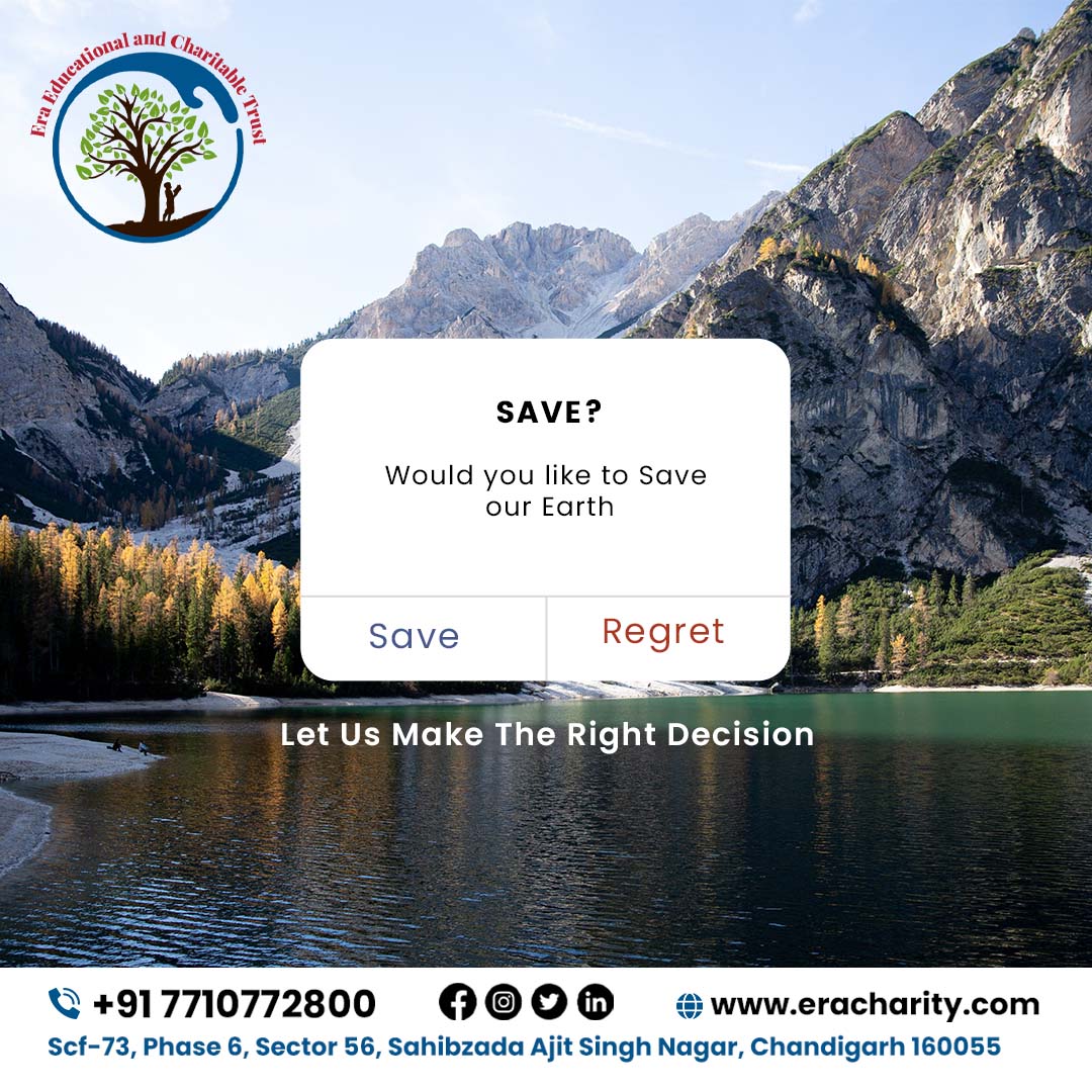 era_charitable's tweet photo. Would you like to save our earth?

Save OR Regret

Let us make the right decision.

Join Us and Donate Now!

For more info visit: https://t.co/LYBVCE7fgx
or Call: +91 7710772800, +91 7710772900

#eracharity #Charity #donation #donate #education #educationforall #help . #nature https://t.co/hz4aR5Na59
