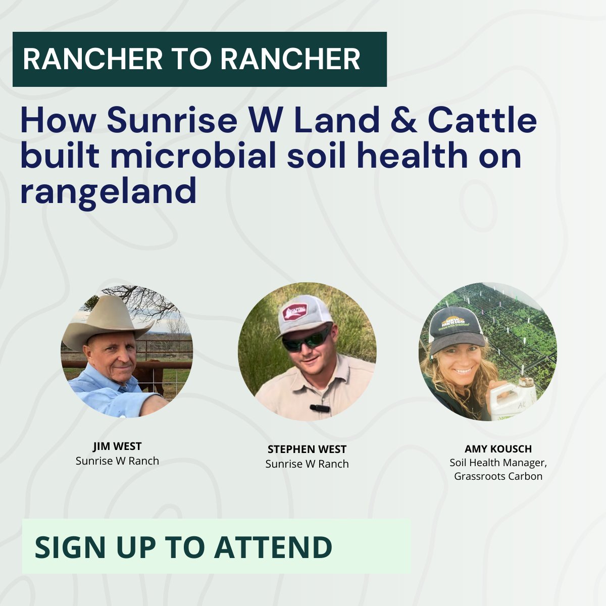 Most ranchers already know healthy soil is essential to a productive agribusiness, but what is healthy soil and why is it such a key element? Join us Feb. 12 for a rancher-to-rancher discussion with Sunrise W Land &amp; Cattle Sign up here: 
bit.ly/3tWdwNm
