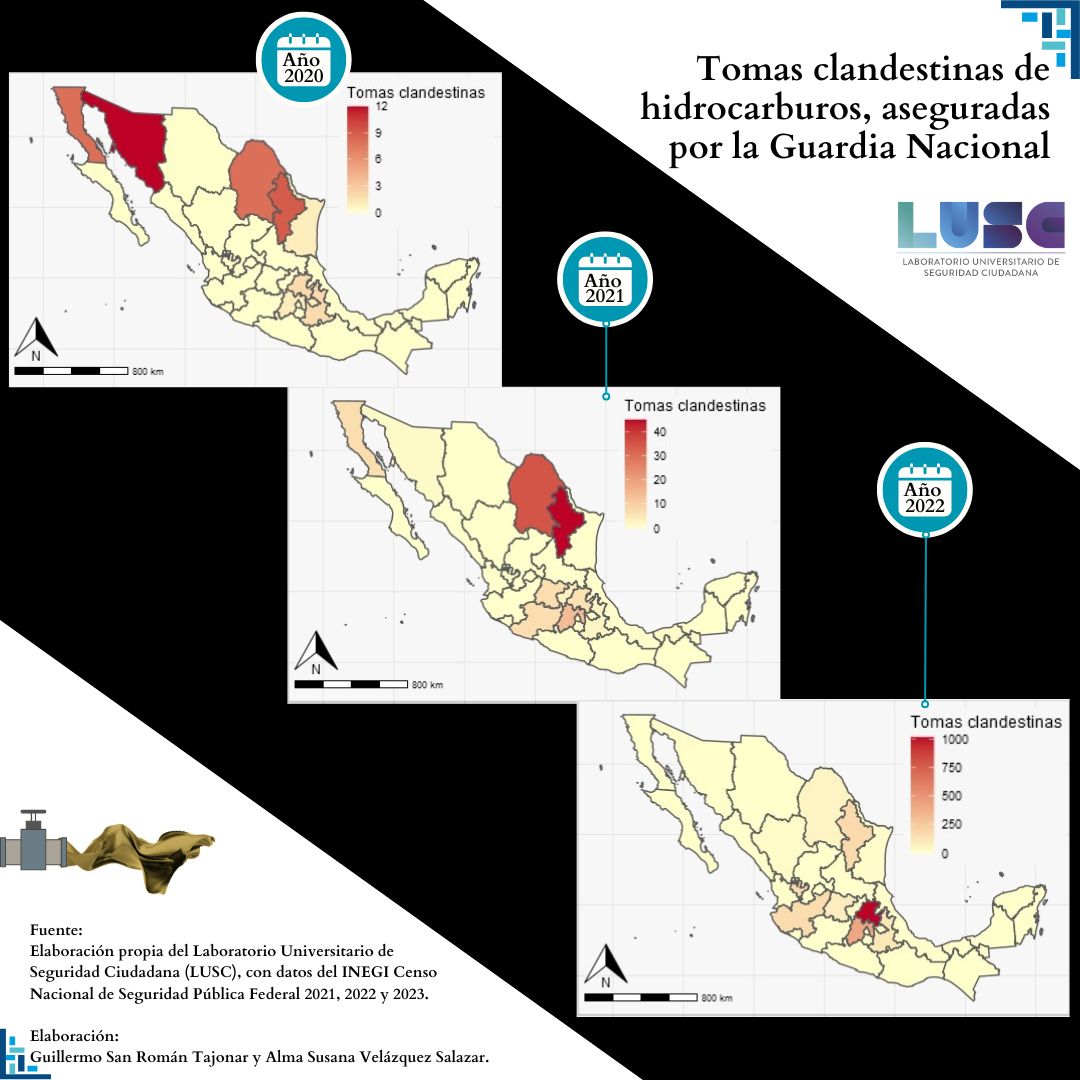 LUSC_UAQ's tweet image. Tomas #clandestinas de #hidrocarburos, aseguradas por la #GuardiaNacional en el #país, durante los años 2020, 2021 y 2022.
#INEGI #SeguridadPúblicaFederal
#LUSC #UAQ #FCPS