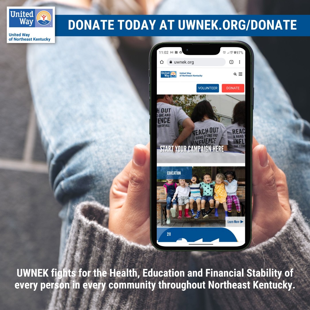 UWNEK fights for the Health, Education and Financial Stability of every person in every community throughout Northeast Kentucky. We make it convenient to donate. Visit: uwnek.org/donate 💻 📲 or simply click the red donate button on our home screen.