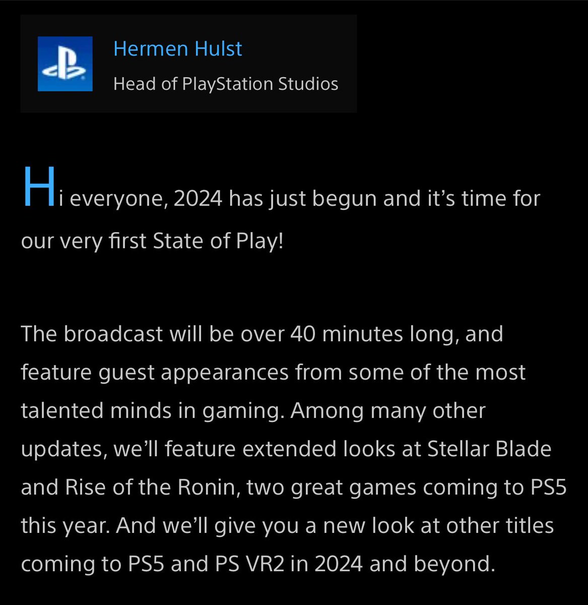 JayBari_'s tweet photo. State of Play blog article from @hermenhulst 👀
Stellar Blade and Rise of Ronin extended looks plus more…. https://t.co/IAbzZ7xAgJ
