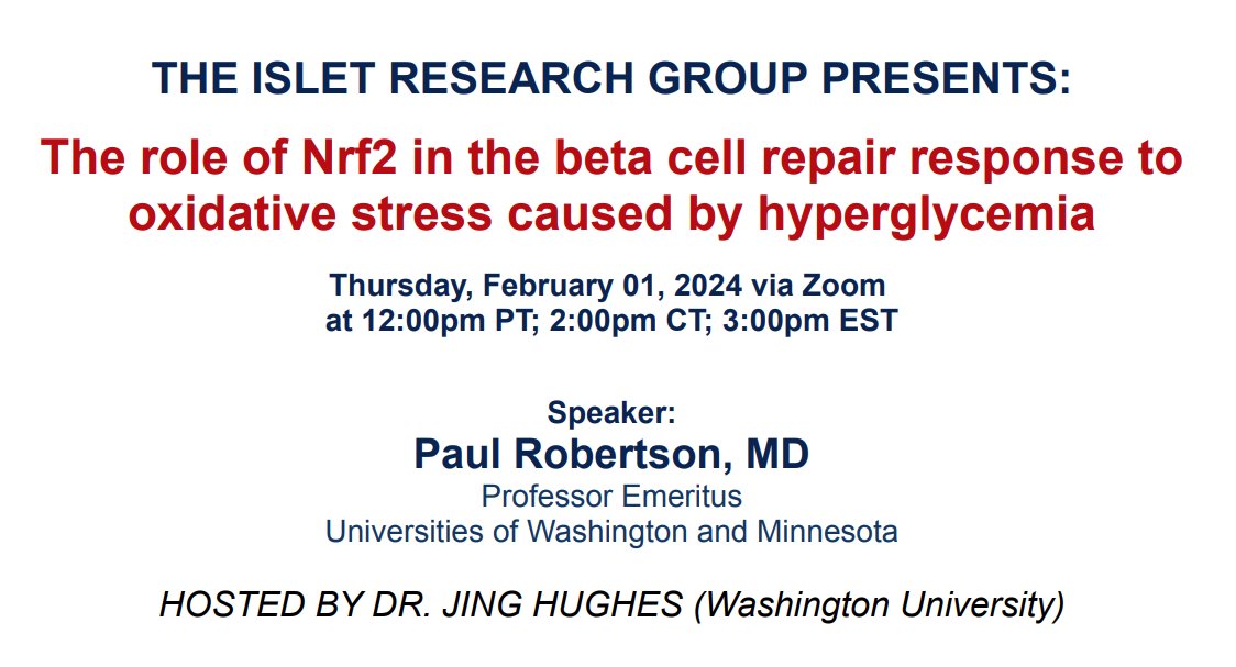 It's Nrf2 week! Join us for Paul Robertson this Thursday.