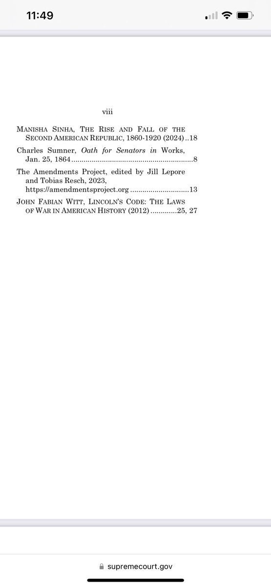 BOOM second historians amicus brief filed by Jill LePore, @davidwblight1 @DrewFaust28 and @JohnFabianWitt all heavy hitters here. Terribly grateful that they cited my forthcoming book from @LiverightPub