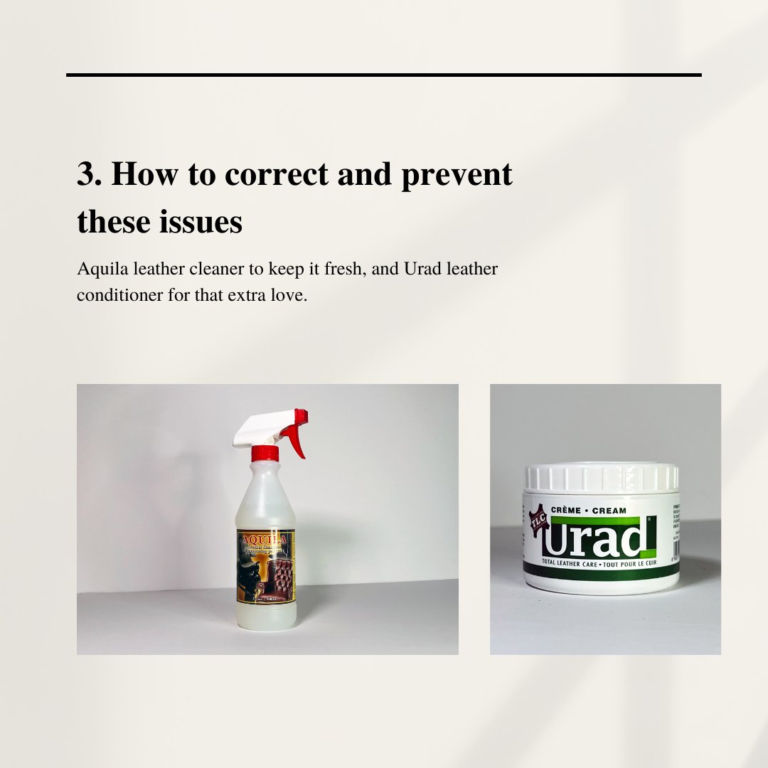 URAD43238635's tweet image. 🛋️ Leather Care Tip from Urad: Protect Your Investment! 💼

Beware of body oil damage! 😱 Leather absorbs oils, darkens, and can crack. 🪑

👉 Natural leather = higher risk. 🌿

🧽 Use Aquila cleaner and Urad conditioner for extra love. ❤️

 #Urad #LeatherTips #LeatherLove