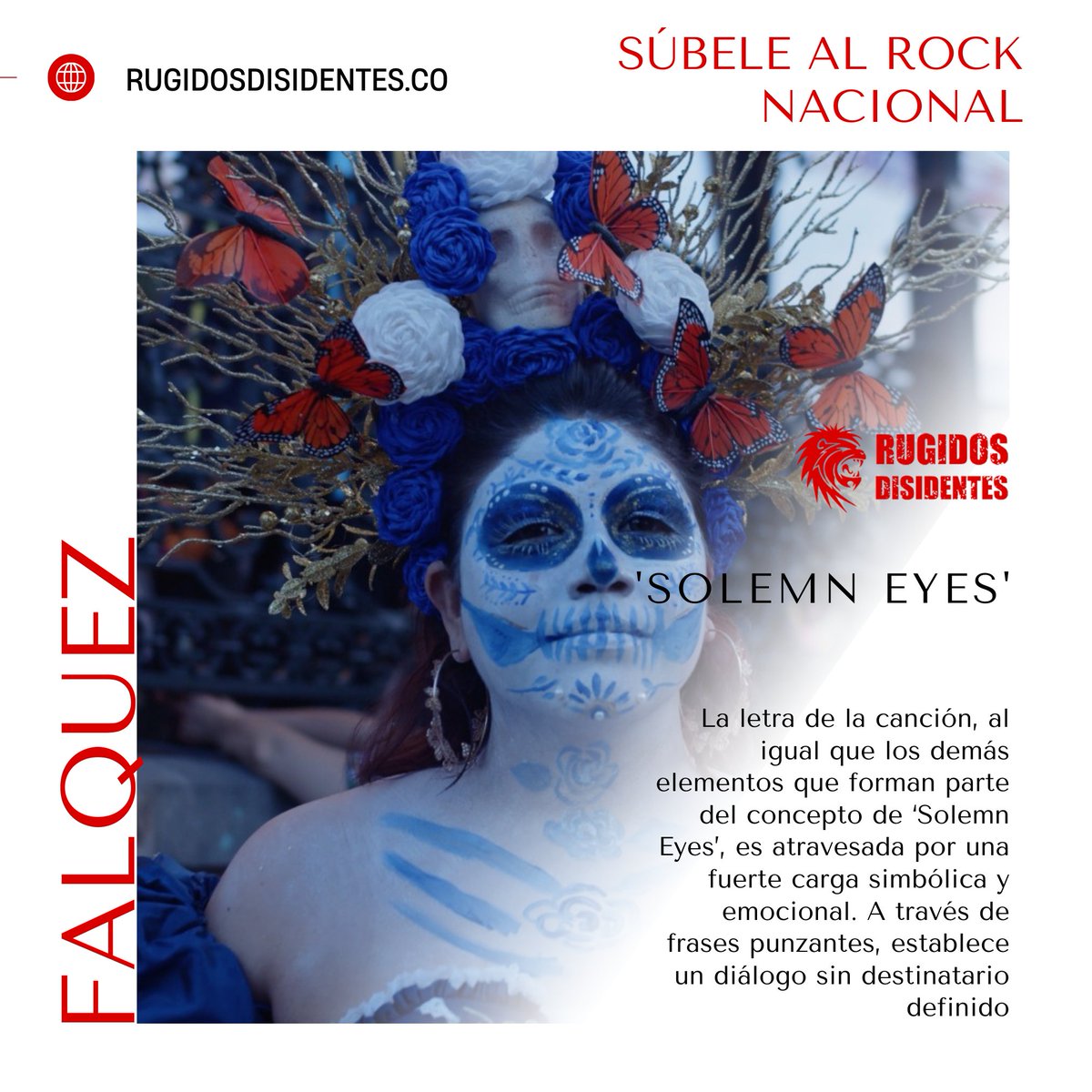 En ‘Solemn Eyes’, <a href="/falquezfalquez/">Falquez</a>, recoge experiencias personales e inquietudes existenciales, para traducirlas e interpretarlas en una canción corta e intensa en cargas emocionales (↡↡):
rugidosdisidentes.co/solemn-eyes-fa…

#SúbeleAlRockNacional | #71Decibeles