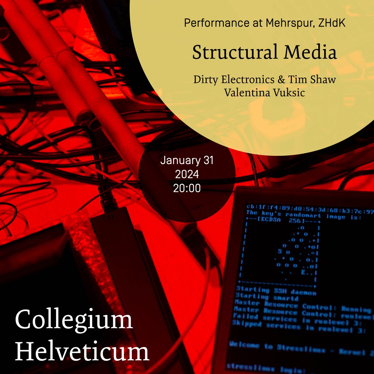 Live performance by our fellow <a href="/Tim4Shaw/">Tim Shaw</a>, Dirty Electronics, and Valentina Vukisc at Mehrspur, <a href="/zhdk/">ZHdK</a>. This Wednesday: collegium.ethz.ch/veranstaltunge…
