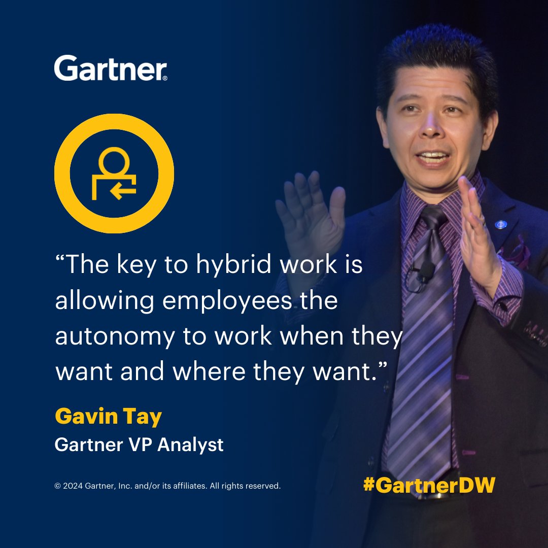 #IN With RTO mandates on the rise, Gartner expert Gavin Tay shares the key for leaders to focus on when addressing #hybrid work. 

#GartnerDW helps you gain insights on how you can advance your #digital workplace maturity, #EmployeeExperience and adoptio…