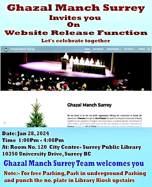dhot_group's tweet photo. Congratulations to “Ghazal Manch Surrey” team for the website release ceremony in a pleasant atmosphere.
For more information you can click on the link below:-
https://t.co/ytVTaqndsI 
#DhotGroup https://t.co/y3eM02nsne