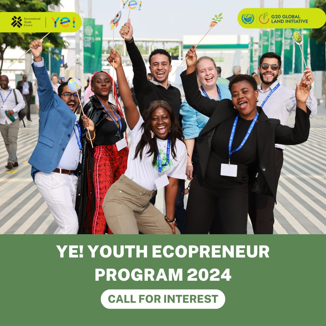 Are you a young entrepreneur passionate about sustainable land management &amp; environmental topics? 🌳

This is your chance to participate in the upcoming Youth Ecopreneur Program, a joint initiative by <a href="/ye_community/">ITC Ye! Community</a> &amp; the G20 Global Land Initiative 👉 surveys.intracen.org/response/G2tIY…