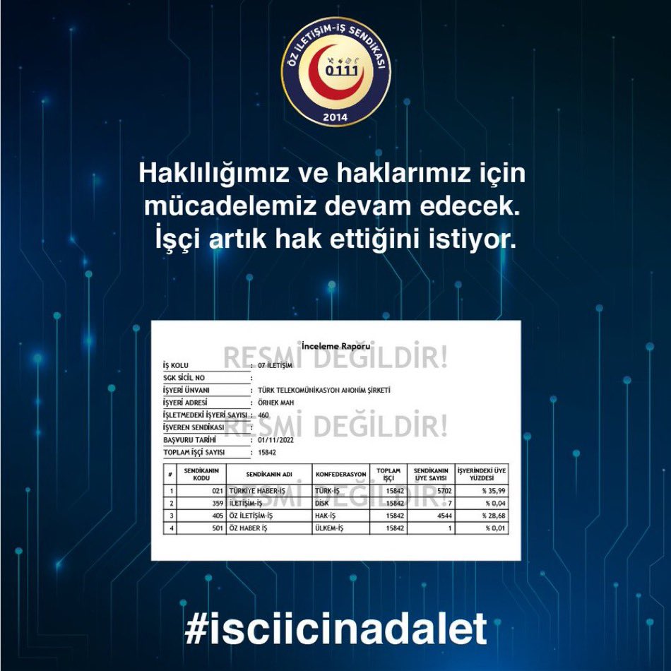 #isciicinadalet Haklılığımız ve haklarımız için mücadelemiz devam edecek. İşçi artık hak ettiğini istiyor. <a href="/adalet_bakanlik/">T.C. Adalet Bakanlığı</a> <a href="/yilmaztunc/">Yılmaz TUNÇ</a> <a href="/tcbestepe/">T.C. Cumhurbaşkanlığı</a> <a href="/UABakanligi/">T.C. Ulaştırma ve Altyapı Bakanlığı</a> <a href="/a_uraloglu/">Abdulkadir URALOĞLU</a>