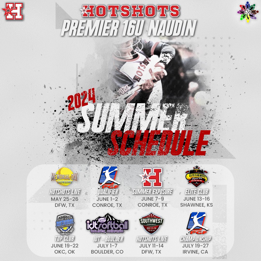Are you headed to the right tournaments to maximize your exposure with proven Coaches and Results?  Come be part of the success #TeamCSA #Hotshots
