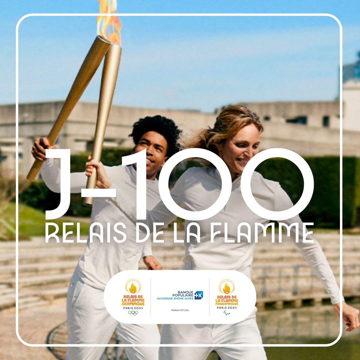 Relais de la Flamme : J-100 ! 🔥💙

Rendez-vous dans 100 jours à Marseille pour le début du Relais de la Flamme Olympique de Paris 2024 dont Banque Populaire Auvergne Rhône Alpes est parrain officiel !  ✨🏃