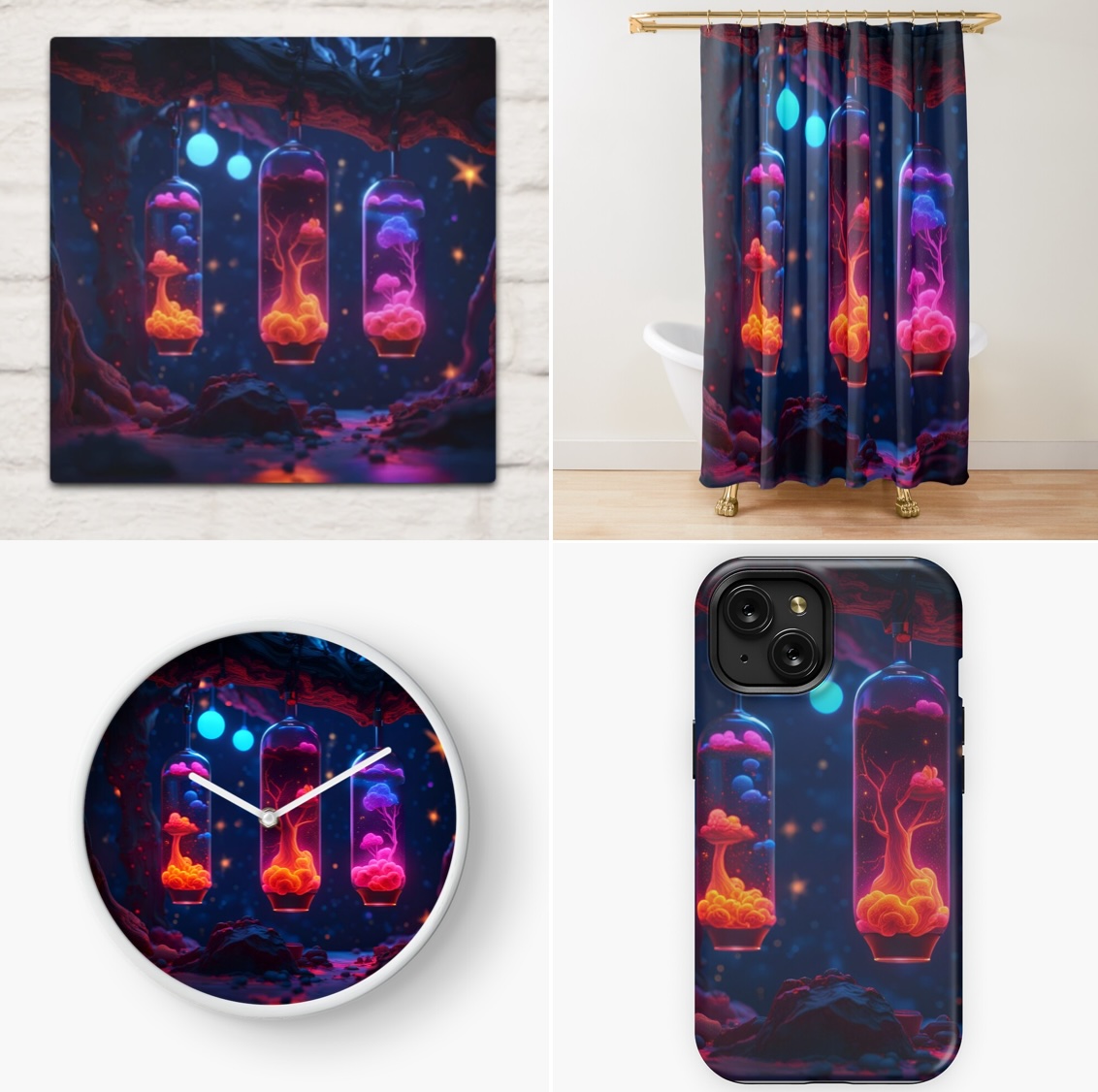 <#Lava #Lamps on Tree> #AICreation on #ArtPrint #Clock #iPhoneCase #ShowerCurtain on my #Redbubble & #teepublic

redbubble.com/shop/ap/157497…
teepublic.com/poster-and-art…

#giftforfriends #menclothes #womenclothes #neondesign #fairydesign #throwblanket #bag #homedecor