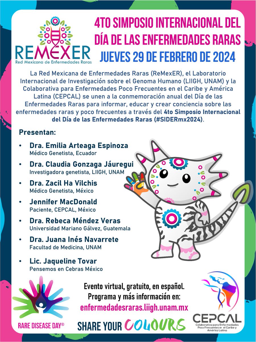 ReMexER (@remexer1) on Twitter photo Estamos a sólo 30 días de celebrar el Día Mundial de las Enfermedades Raras y el 4to Simposio Internacional del Día de las Enfermedades Raras #SIDERmx2024 para concientizar e informar sobre estas condiciones y los millones que viven con ellas en México, Latinoamérica y el Mundo👇 Estamos a sólo 30 días de celebrar el Día Mundial de las Enfermedades Raras y el 4to Simposio Internacional del Día de las Enfermedades Raras #SIDERmx2024 para concientizar e informar sobre estas condiciones y los millones que viven con ellas en México, Latinoamérica y el Mundo👇