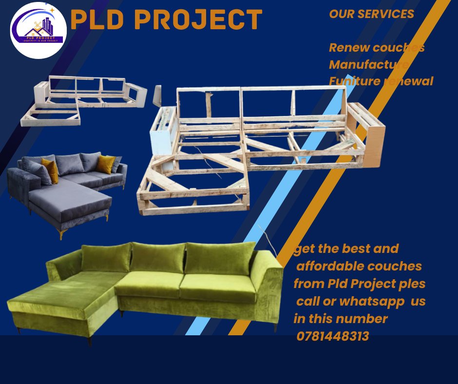 We offer the best and affordable price in reupholstery and Funiture's repair contact us and refurbish your, sleeper couch and other with an original material of your choice. We collect and deliver.
Call or WhatsApp us in this number 078 144 8313