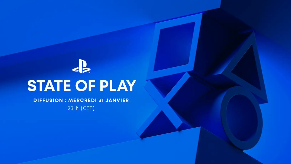 2024 vient de commencer et notre premier State of Play de l’année est déjà là ! Rejoignez-nous le 31  janvier à 23h00 (CET) sur Youtube, Twitch et Tiktok, et profitez d'une présentation de 40  minutes sur plus d'une quinzaine de jeux, comme Stellar Blade et Rise of the Rōnin.