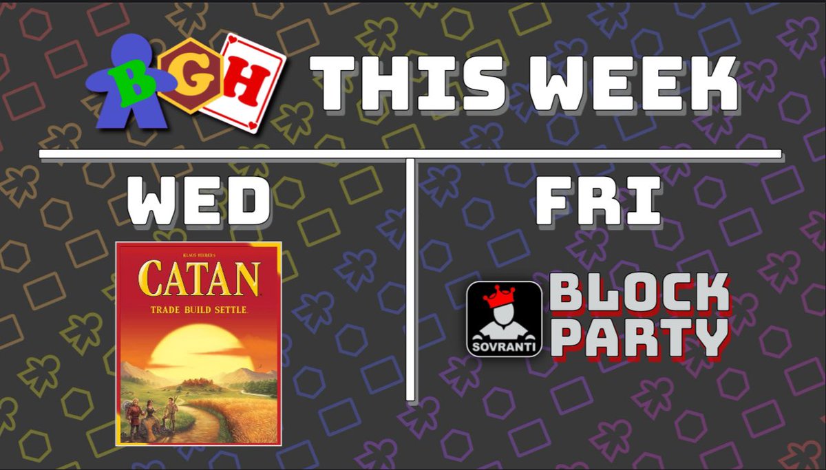 No stream tonight but we are back Wednesday & Friday! Catan first because we haven’t played it in forever then our first @sovranti #BlockParty of the year! Come hang out and play games with us this week! #tabletop #boardgames #actualplay