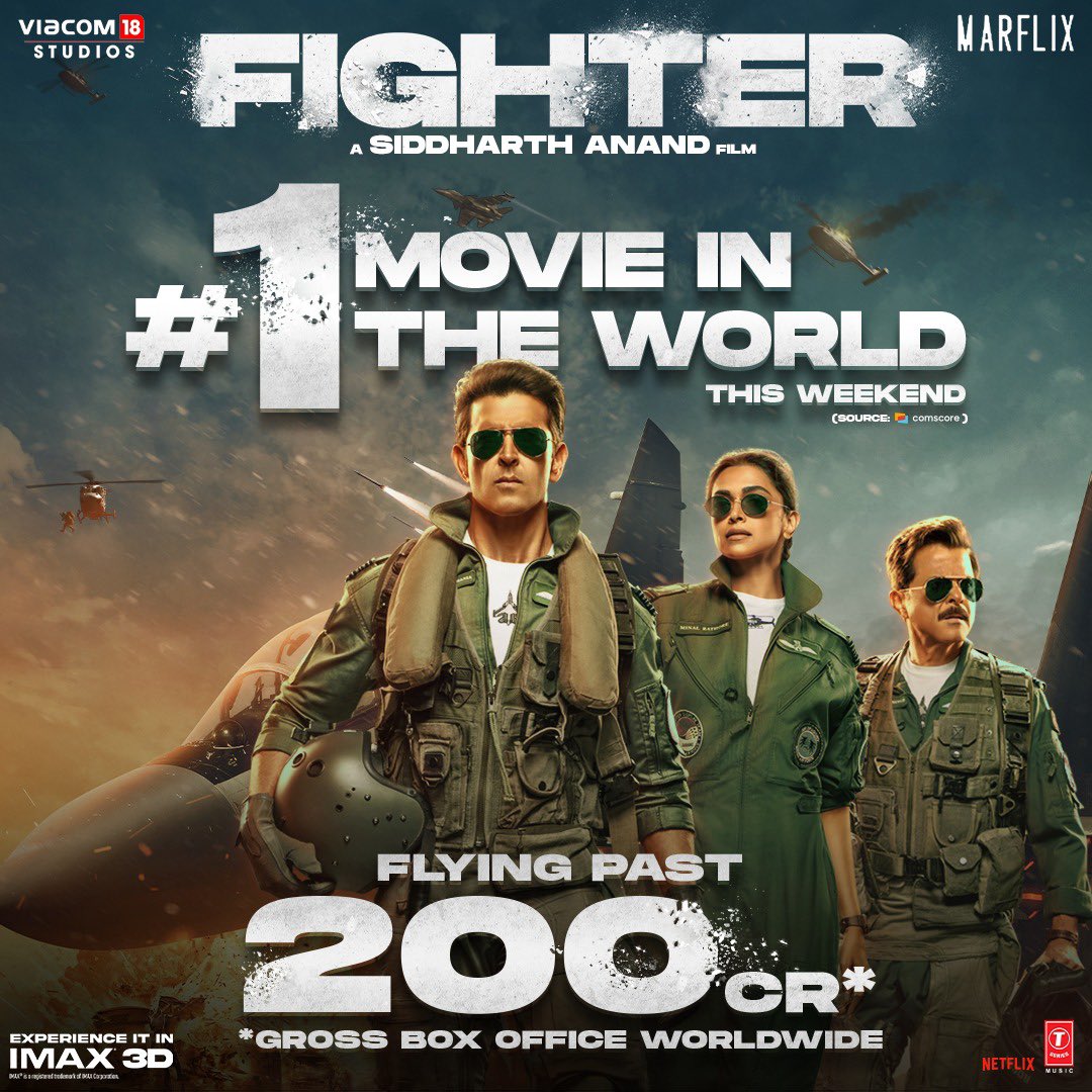 #Fighter (Hindi | 2024 | M7) : VISUALLY STUNNING! Kind of An Indian Version of Top Gun. Story wise, simple & predictable yet @iHrithik's performances, #SiddharthAnand screenplay & VFX output is superb and made us to watch till the end. A Great Theatre Experience! IMAX & 3D 👌