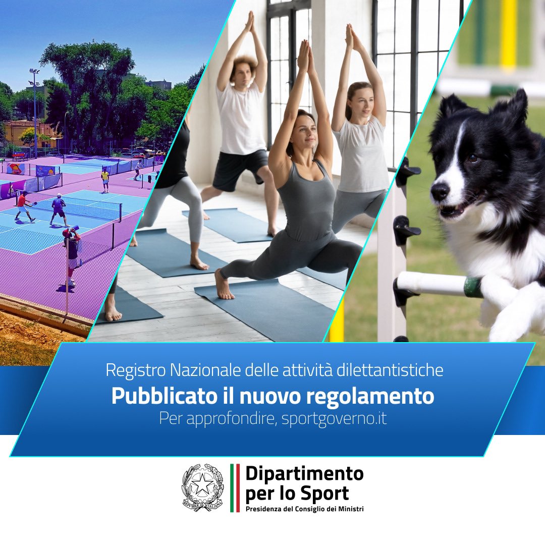 📑 Ecco le principali novità sul nuovo “Regolamento sulla tenuta, conservazione e gestione del Registro Nazionale delle attività sportive dilettantistiche” 👇 sport.governo.it/it/attivita-na… @andreaabodi @SporteSaluteSpA