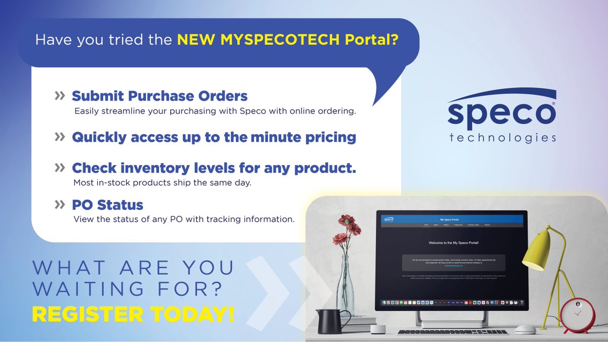 My SpecoTech Portal has a new look and new features waiting for you to explore✨ This experience with My SpecoTech Portal will be seamless and efficient. Don't Wait! REGISTER TODAY❕