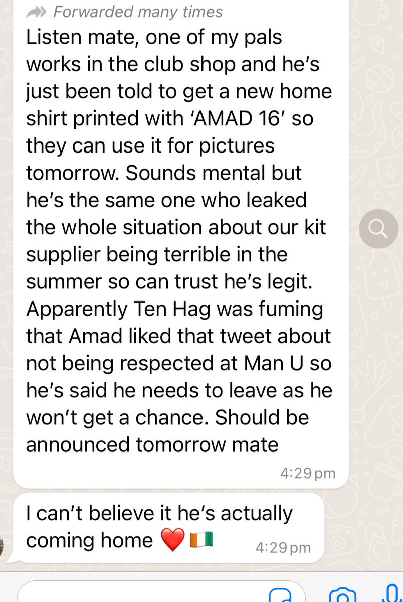 This is doing the rounds. He’s back 🔴⚪️ 🇨🇮 #safc #Amad #Diallo #mufc