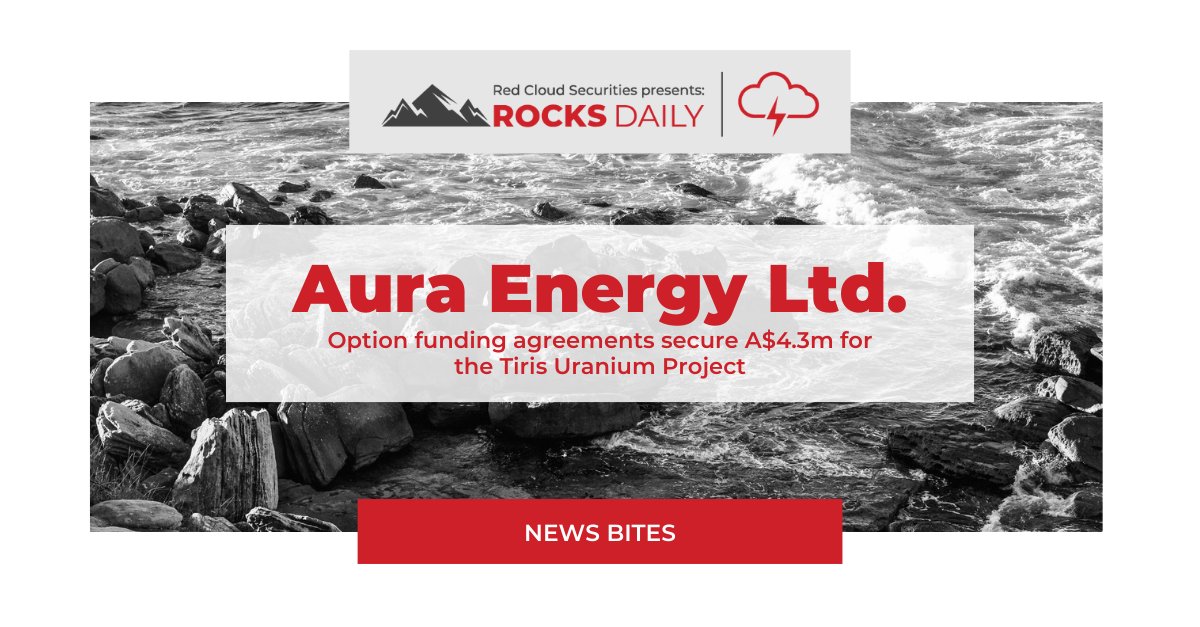 RedCloudSec's tweet photo. .@aee_auraenergy announced that it has entered into Option Funding Agreements whereby #investors have agreed to prepay A$4.3M exercisable at A$0.052 each for one common share. More here: https://t.co/Lnmdb6IKZm $AEE #Uranium #U3O8 #Minining https://t.co/Znj1SG6mPb